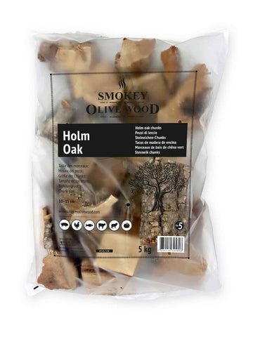 Medžio gabaliukai SMOKEY OLIVE WOOD Holm Oak (Holmo ąžuolas) No.5, 5kg